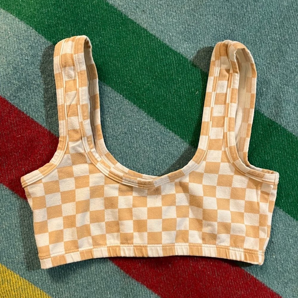 ARQ Wide Strap Bra - Checkered - Size Small (LISTING FOR SINGLE BRA)